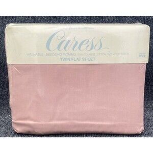 Vintage Mervyns Caress Twin Flat Sheet Pink Rosebud Percale NOS New Sealed USA